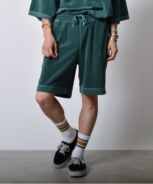DOUBLE STEAL(ダブルスティール)の「DSピグメントパイルイージーハーフパンツ(その他パンツ・メンズ・ブラック/グレイッシュベージュ/グリーン・LARGE/MEDIUM/SMALL)」の12枚目の写真
