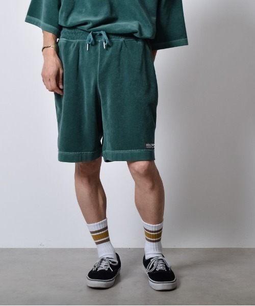 DOUBLE STEAL(ダブルスティール)の「DSピグメントパイルイージーハーフパンツ(その他パンツ・メンズ・ブラック/グレイッシュベージュ/グリーン・LARGE/MEDIUM/SMALL)」の13枚目の写真