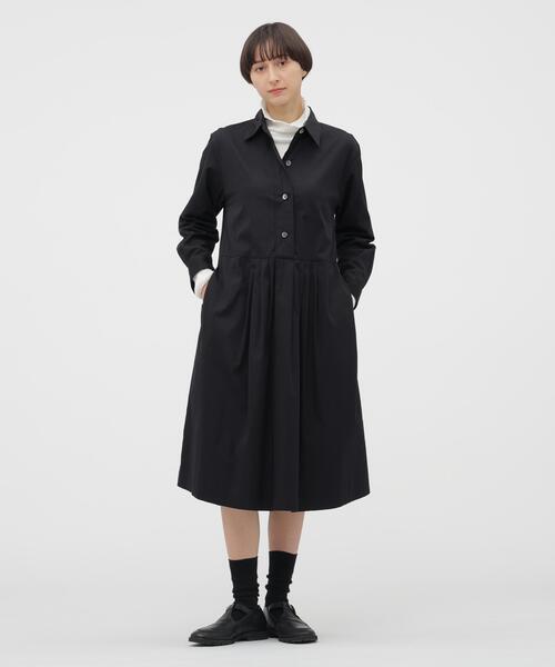 MARGARET HOWELL(マーガレットハウエル)の「COTTON SILK PLAINWEAVE DRESS(ワンピース・レディース・ネイビー系1・2/1)」の1枚目の写真