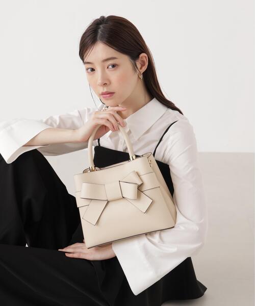 PROPORTION BODY DRESSING(プロポーションボディドレッシング)の「フロントリボンバッグ / 1216181100(ショルダーバッグ・レディース・パープル/ピンク/オフホワイト・フリ-)」の2枚目の写真