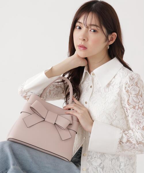 PROPORTION BODY DRESSING(プロポーションボディドレッシング)の「フロントリボンバッグ / 1216181100(ショルダーバッグ・レディース・パープル/ピンク/オフホワイト・フリ-)」の3枚目の写真