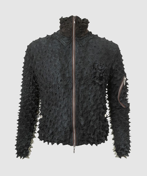 MASU（エムエーエスユー）の「FLOWER-CUT LEATHER TRUCKER JACKET