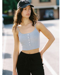 SURFEA（サーフィー）の「BUTTON BRA TOP_GREY（Tシャツ/カットソー）」