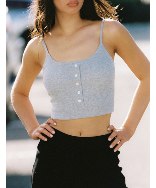SURFEA(サーフィー)の「BUTTON BRA TOP_GREY(Tシャツ/カットソー・レディース・その他・M/L/S)」の2枚目の写真