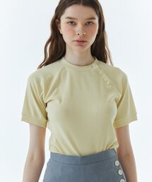 RVS ボタン ラグランTシャツ イエロー