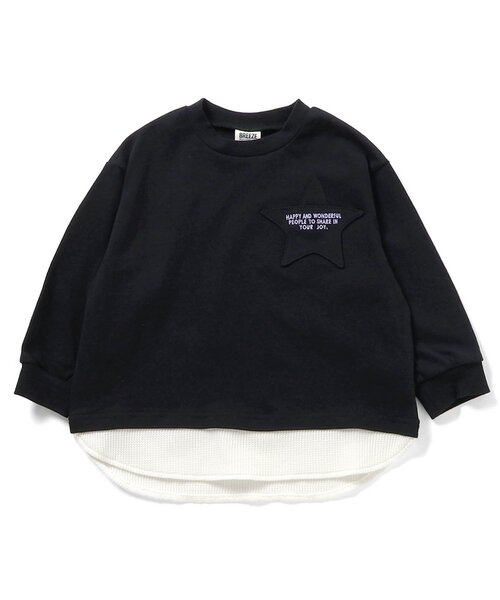 BREEZE（ブリーズ）の「ポケットレイヤードTシャツ_ジュニア対応（Tシャツ/カットソー・キッズ・チャコール/ミント/ピンク/レインボー・80/90/100/110/120/130/140）」の2枚目の写真