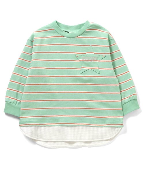 BREEZE（ブリーズ）の「ポケットレイヤードTシャツ_ジュニア対応（Tシャツ/カットソー・キッズ・チャコール/ミント/ピンク/レインボー・80/90/100/110/120/130/140）」の13枚目の写真