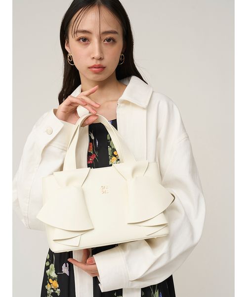 SNIDEL（スナイデル）の「ダブルリボンバッグ（ハンドバッグ・レディース・ブラック/アイボリー/ブラウン/イエロー・F）」の8枚目の写真