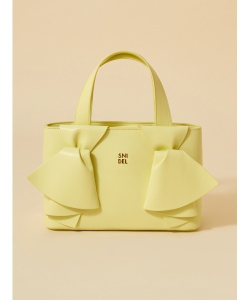 SNIDEL（スナイデル）の「ダブルリボンバッグ（ハンドバッグ・レディース・ブラック/アイボリー/ブラウン/イエロー・F）」の4枚目の写真