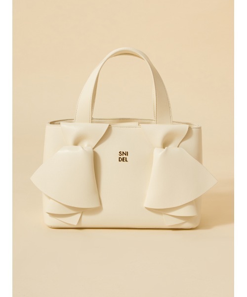 SNIDEL（スナイデル）の「ダブルリボンバッグ（ハンドバッグ・レディース・ブラック/アイボリー/ブラウン/イエロー・F）」の2枚目の写真