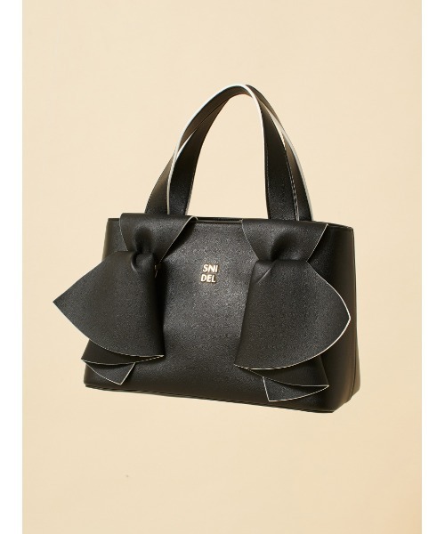 SNIDEL（スナイデル）の「ダブルリボンバッグ（ハンドバッグ・レディース・ブラック/アイボリー/ブラウン/イエロー・F）」の3枚目の写真