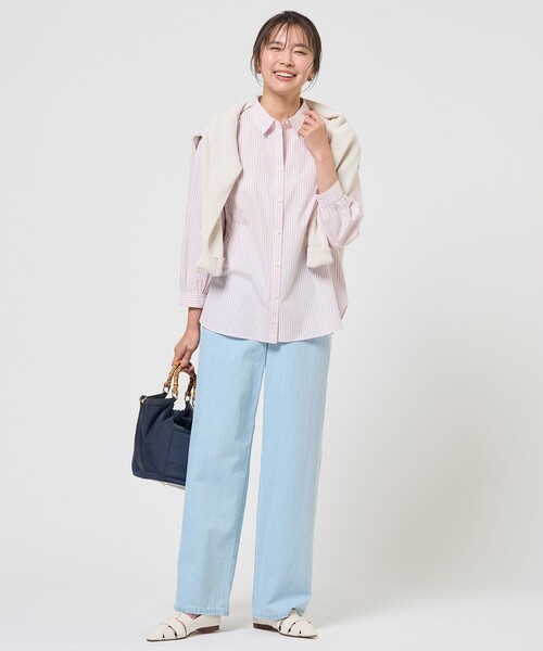 J.PRESS(ジェイプレス)の「コットンリネン 7oz デニム セミワイド パンツ(その他パンツ・レディース・スカイブルー系/ダルブルー系・9/11/7)」の14枚目の写真