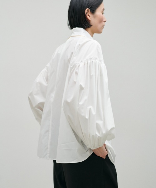 LARUTA（ラルータ）の「【LARUTA】セレモニー対応可／ギャザースリーブ前後2WAYブラウス（シャツ/ブラウス・レディース・ピンク/ネイビー/オフホワイト・FREE）」の7枚目の写真