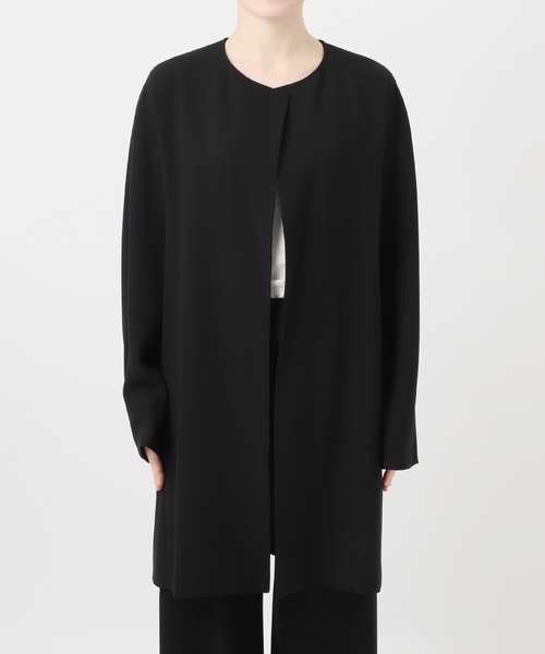 Deuxieme Classe（ドゥーズィエムクラス）の「*トリアセジョーゼット ノーカラー ハーフコート（ノーカラーコート・レディース・ブラック・FREE）」の11枚目の写真