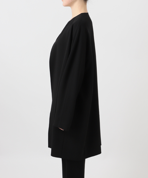 Deuxieme Classe（ドゥーズィエムクラス）の「*トリアセジョーゼット ノーカラー ハーフコート（ノーカラーコート・レディース・ブラック・FREE）」の12枚目の写真
