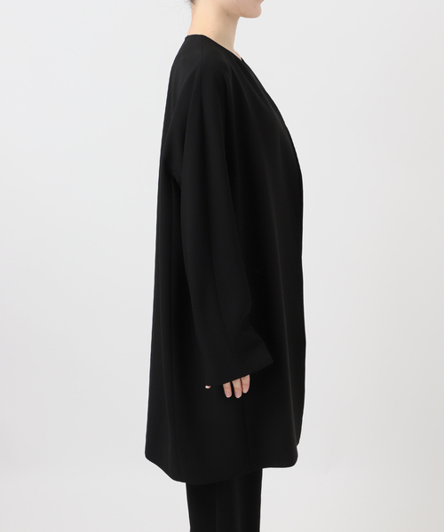 Deuxieme Classe（ドゥーズィエムクラス）の「*トリアセジョーゼット ノーカラー ハーフコート（ノーカラーコート・レディース・ブラック・FREE）」の14枚目の写真