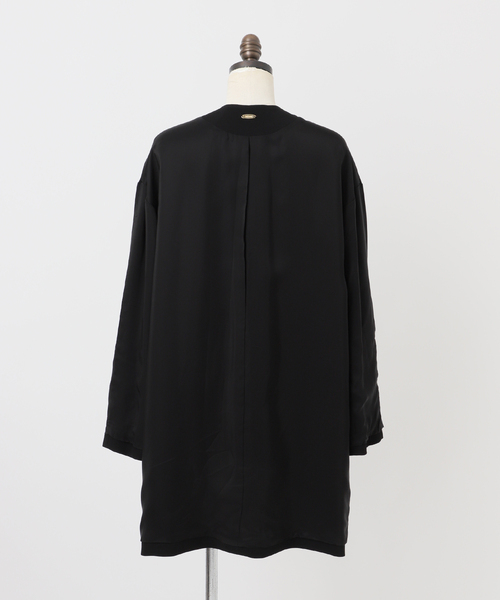 Deuxieme Classe（ドゥーズィエムクラス）の「*トリアセジョーゼット ノーカラー ハーフコート（ノーカラーコート・レディース・ブラック・FREE）」の19枚目の写真