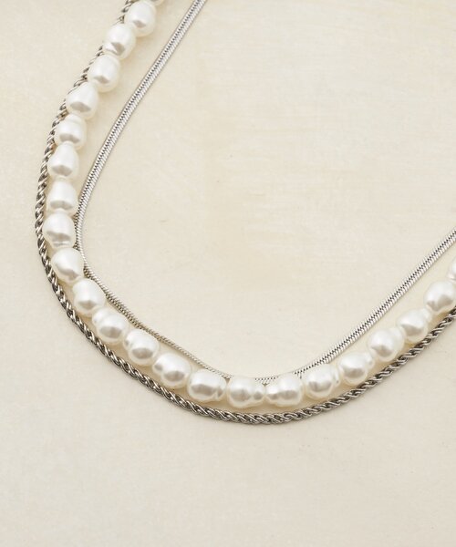 DISCOAT（ディスコート）の「【GOLDY】チェーンパール3SETネックレス（ネックレス・レディース・シルバー/ゴールド・FREE）」の5枚目の写真