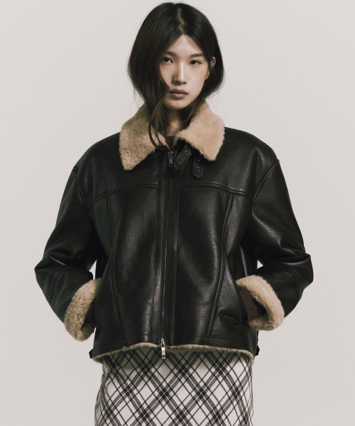 NICK&NICOLE(ニックアンドニコール)の「VINTAGE LEATHER FUR MUSTANG_BROWN(ムートンコート・レディース・その他・FREE)」の2枚目の写真