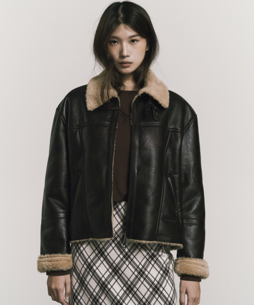 NICK&NICOLE(ニックアンドニコール)の「VINTAGE LEATHER FUR MUSTANG_BROWN(ムートンコート・レディース・その他・FREE)」の3枚目の写真