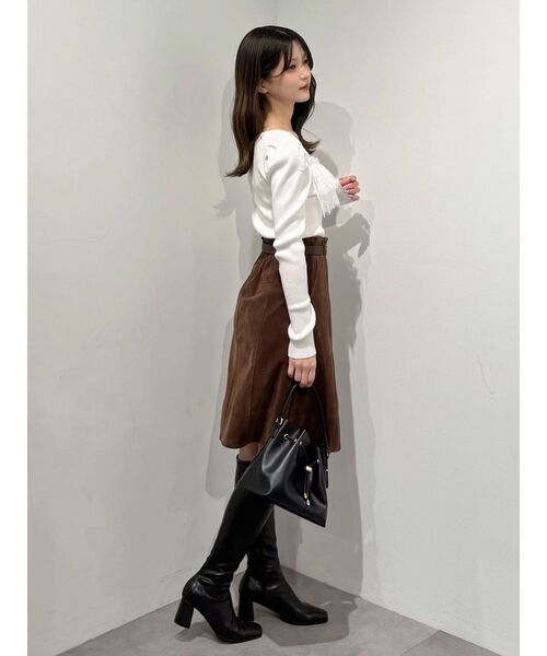 MERCURYDUO(マーキュリーデュオ)の「ニーレングススカート(スカート・レディース・ブラウン/ベージュ・MEDIUM/SMALL)」の17枚目の写真