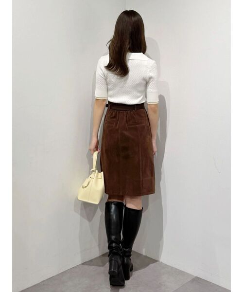 MERCURYDUO(マーキュリーデュオ)の「ニーレングススカート(スカート・レディース・ブラウン/ベージュ・MEDIUM/SMALL)」の18枚目の写真