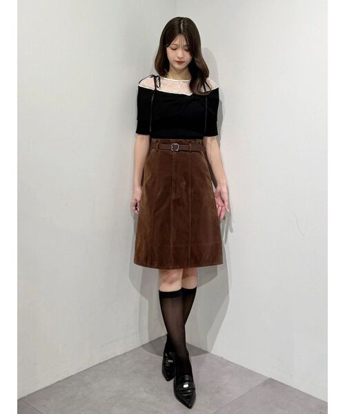 MERCURYDUO(マーキュリーデュオ)の「ニーレングススカート(スカート・レディース・ブラウン/ベージュ・MEDIUM/SMALL)」の21枚目の写真