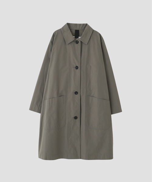 MHL.（エムエイチエル）の「PROOFED COTTON POPLIN（ステンカラーコート・レディース・ベージュ/セージグリーン・2/1）」の8枚目の写真