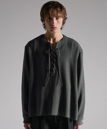 GRANCY（グランシー）の「【GRANCY】Lace-Up Light Mesh Pullover / レースアップライトメッシュプルオーバー（Tシャツ/カットソー）」