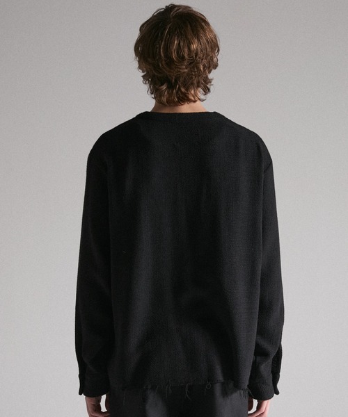 GRANCY（グランシー）の「【GRANCY】Lace-Up Light Mesh Pullover / レースアップライトメッシュプルオーバー（Tシャツ/カットソー・メンズ・ピンク/チャコールグレー/ブラック・S/L/M）」の5枚目の写真