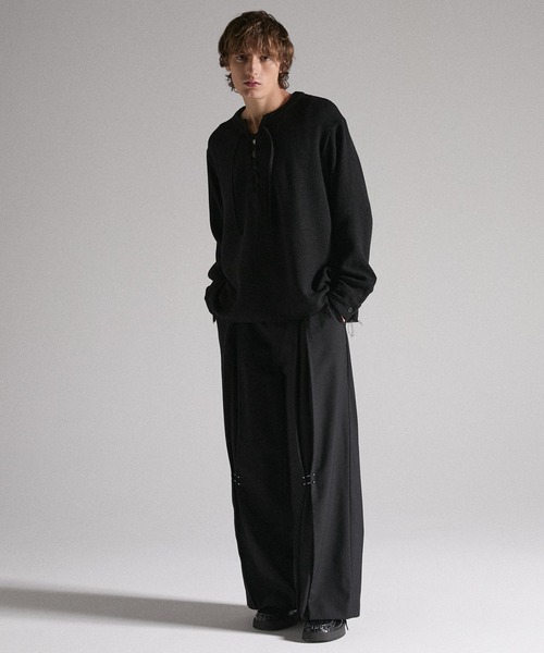 GRANCY（グランシー）の「【GRANCY】Lace-Up Light Mesh Pullover / レースアップライトメッシュプルオーバー（Tシャツ/カットソー・メンズ・ピンク/チャコールグレー/ブラック・S/L/M）」の20枚目の写真