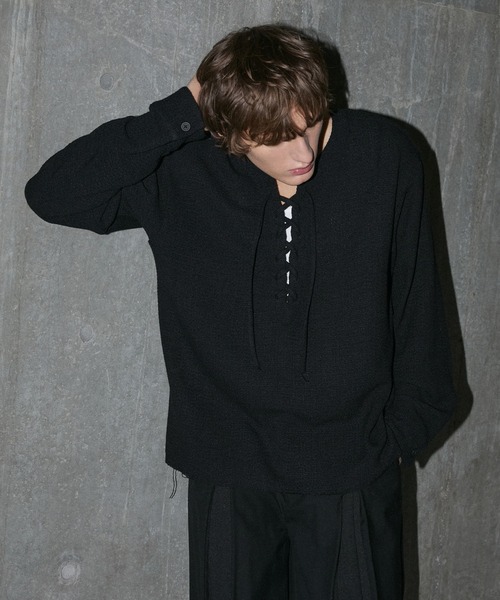 GRANCY】Lace-Up Light Mesh Pullover / レースアップライトメッシュ