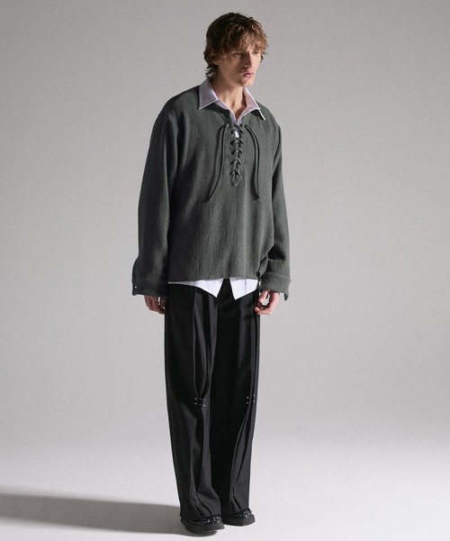 GRANCY】Lace-Up Light Mesh Pullover / レースアップライトメッシュ