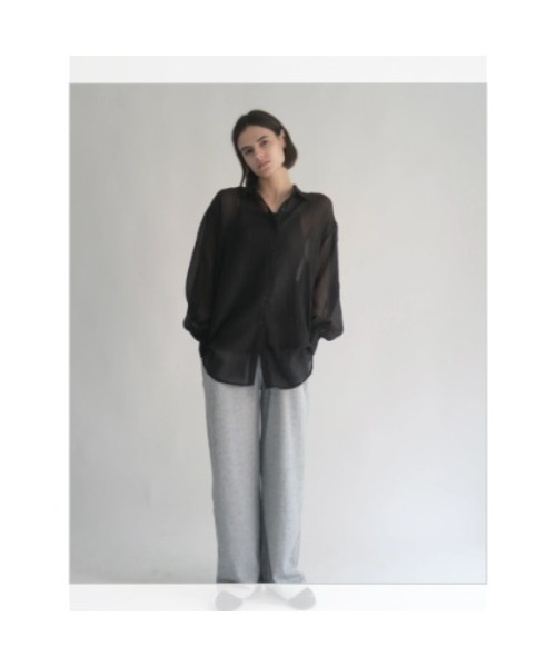 KALENO(カレノ)の「volume sleeve see-through shirt(シャツ/ブラウス・レディース・ブラック/グレー・FREE)」の5枚目の写真