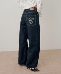 Chico | ラインストーンロゴワイドデニムパンツ(デニムパンツ)