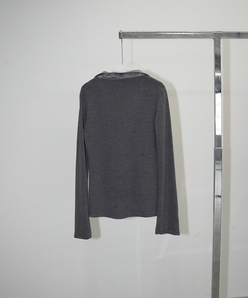 chuclla(チュクラ)の「スキッパーカラーリブトップス chw26s102(Tシャツ/カットソー・レディース・グレー・FREE)」の13枚目の写真