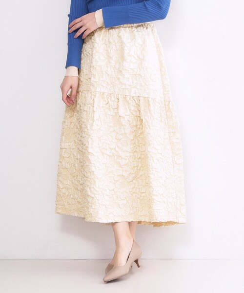 ふくれジャカードティアードスカート【洗濯機OK】（スカート）｜OPAQUE