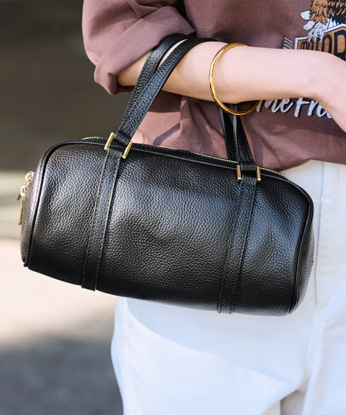 FRAMeWORK(フレームワーク)の「AULENTTI/オウレンティ DUFFEL SHOULDER バッグ(ショルダーバッグ・レディース・キャメル/ブラック・FREE)」の1枚目の写真