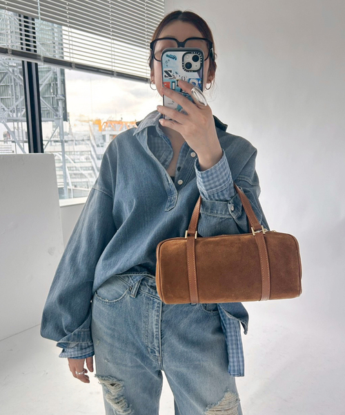 FRAMeWORK(フレームワーク)の「AULENTTI/オウレンティ DUFFEL SHOULDER バッグ(ショルダーバッグ・レディース・キャメル/ブラック・FREE)」の12枚目の写真