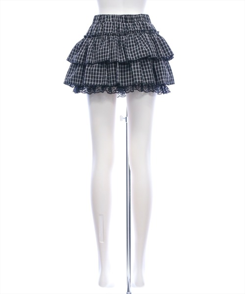 clear（クリア）の「チェック柄フリルティアードミニスカート[着回し力抜群 ガーリー]≪新作≫（スカート・レディース・オフホワイト/ブラック・S/M）」の13枚目の写真