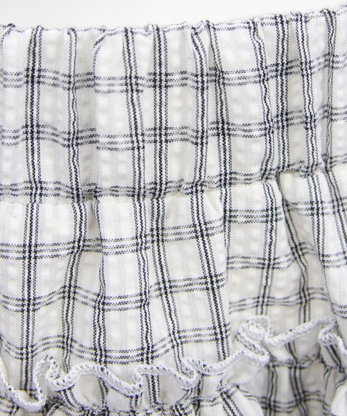 clear（クリア）の「チェック柄フリルティアードミニスカート[着回し力抜群 ガーリー]≪新作≫（スカート・レディース・オフホワイト/ブラック・S/M）」の8枚目の写真