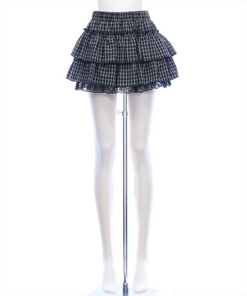 clear（クリア）の「チェック柄フリルティアードミニスカート[着回し力抜群 ガーリー]≪新作≫（スカート・レディース・オフホワイト/ブラック・S/M）」の16枚目の写真