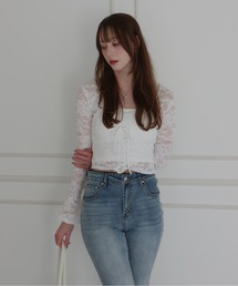 CeLess（セレス）の「All-lace Flared Sleeve Ribbon Blouse / 総レースフレアスリーブリボンブラウス（シャツ/ブラウス）」