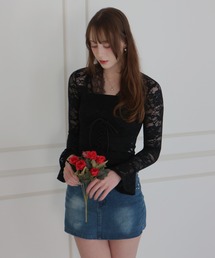 CeLess（セレス）の「All-lace Flared Sleeve Ribbon Blouse / 総レースフレアスリーブリボンブラウス（シャツ/ブラウス）」
