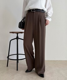 fredy emue（フレディエミュ）の「【オン・オフ対応/高身長サイズあり】とろみツイルタックスラックス（スラックス）」