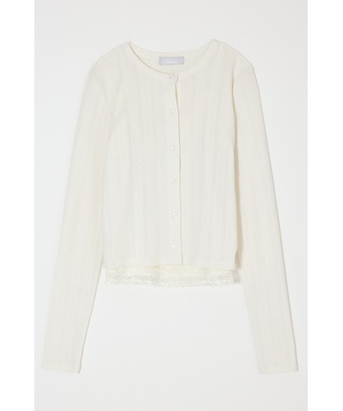 MOUSSY（マウジー）の「【26年SS新作】LACY キャミ&カーディガン（アンサンブル・レディース・ライトイエロー/杢グレー/ネイビー/ホワイト・FREE）」の2枚目の写真