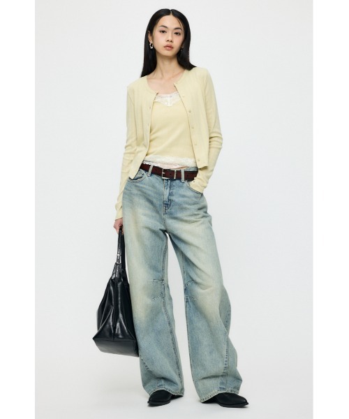 MOUSSY（マウジー）の「【26年SS新作】LACY キャミ&カーディガン（アンサンブル・レディース・ライトイエロー/杢グレー/ネイビー/ホワイト・FREE）」の7枚目の写真