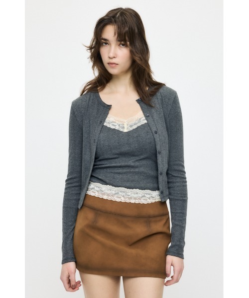 MOUSSY（マウジー）の「【26年SS新作】LACY キャミ&カーディガン（アンサンブル・レディース・ライトイエロー/杢グレー/ネイビー/ホワイト・FREE）」の12枚目の写真