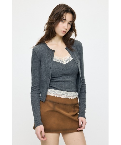 MOUSSY（マウジー）の「【26年SS新作】LACY キャミ&カーディガン（アンサンブル・レディース・ライトイエロー/杢グレー/ネイビー/ホワイト・FREE）」の16枚目の写真