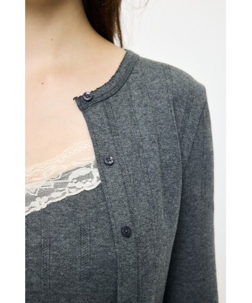 MOUSSY（マウジー）の「【26年SS新作】LACY キャミ&カーディガン（アンサンブル・レディース・ライトイエロー/杢グレー/ネイビー/ホワイト・FREE）」の22枚目の写真